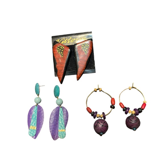Vintage Jewelry - Vintage Funky Earring Bundle